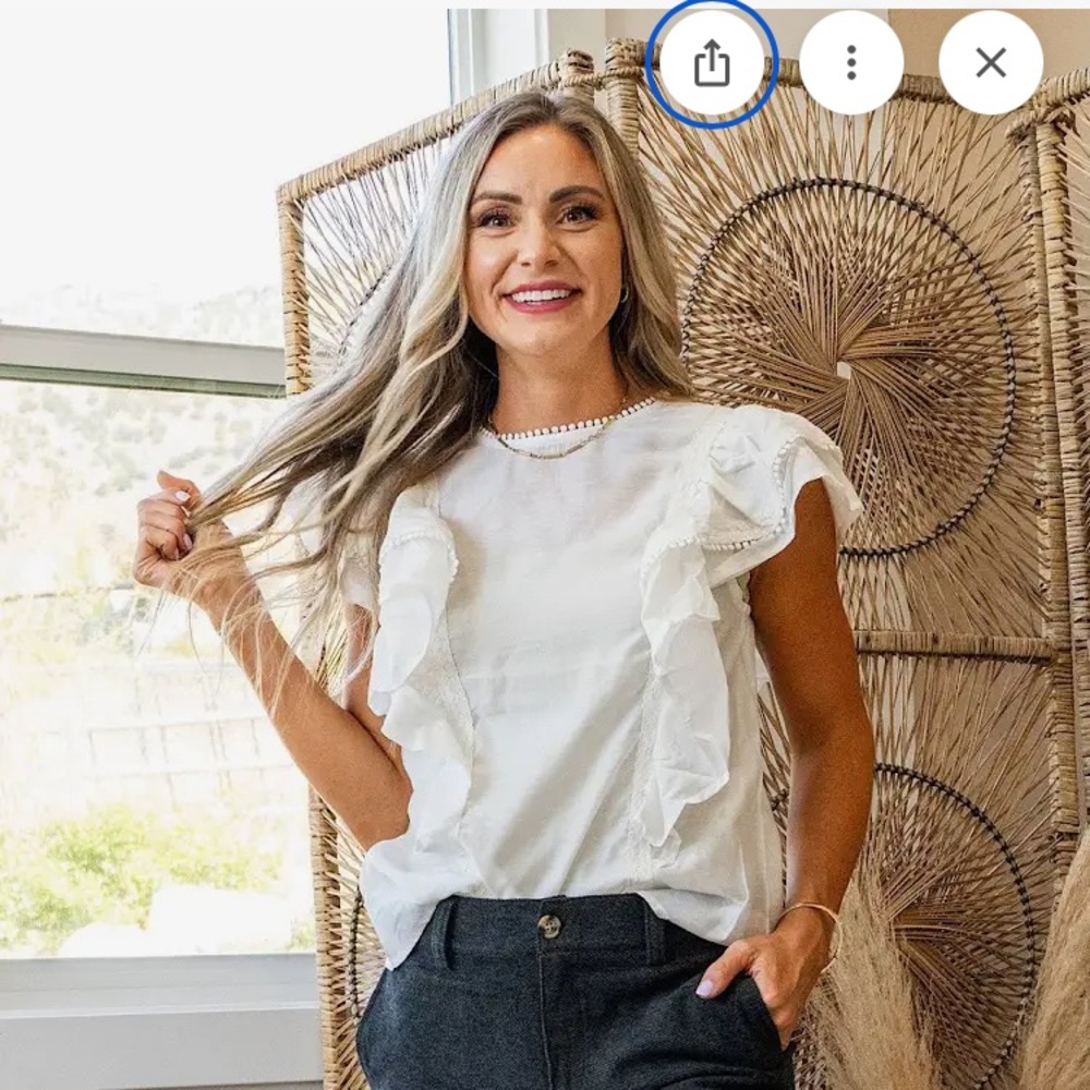 Heyson Chic Ivory Ruffled Women's Blouse